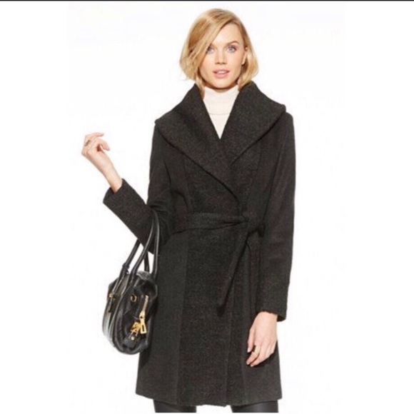 calvin klein wool wrap coat